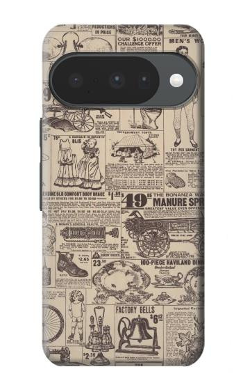 S3819 Papier Vintage rétro Etui Coque Housse pour Google Pixel 10, 10 Pro