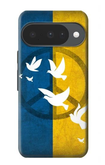 S3857 Colombe de la paix drapeau ukrainien Etui Coque Housse pour Google Pixel 10, 10 Pro