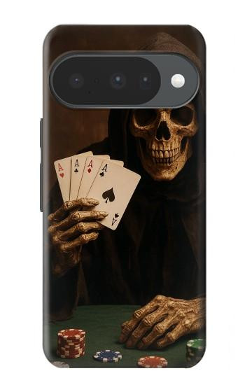 S3994 Gagner au poker avec la Faucheuse Etui Coque Housse pour Google Pixel 10, 10 Pro