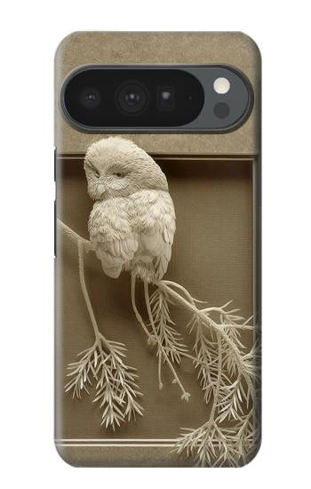 S1386 Sculpture papier Chouette Etui Coque Housse pour Google Pixel 10 Pro XL