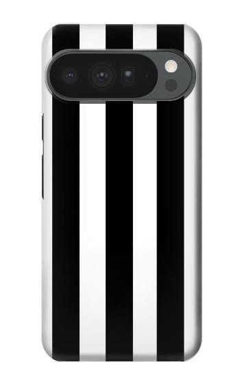 S2297 Noir et blanc rayures verticales Etui Coque Housse pour Google Pixel 10 Pro XL