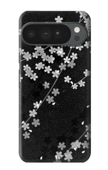 S2544 Kimono japonais style Noir motif fleur Etui Coque Housse pour Google Pixel 10 Pro XL