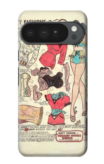 S3820 Poupée de papier de mode de cow-girl vintage Etui Coque Housse pour Google Pixel 10 Pro XL