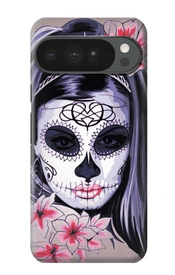 S3821 Sugar Skull Steampunk Fille Gothique Etui Coque Housse pour Google Pixel 10 Pro XL