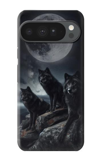 S3970 Pleine lune du loup noir Etui Coque Housse pour Google Pixel 10 Pro XL