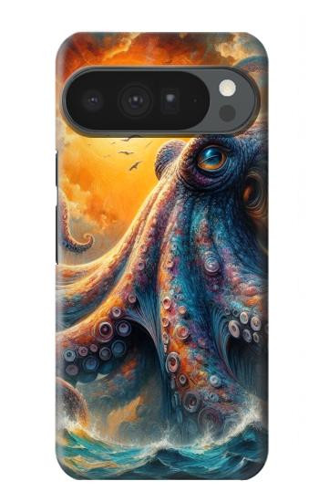 S4003 Peinture à l'huile géante Pieuvre Etui Coque Housse pour Google Pixel 10 Pro XL