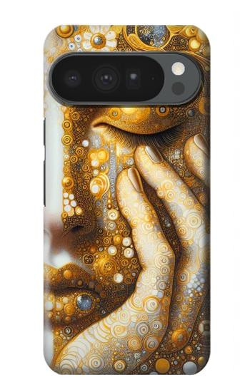 S4026 Femmes pleurant une larme dorée Etui Coque Housse pour Google Pixel 10 Pro XL