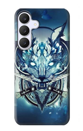 S1135 Loup avec des couteaux Roche Etui Coque Housse pour Samsung Galaxy S25 FE