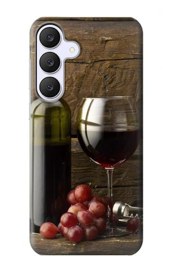 S1316 Raisins Bouteille et un verre de vin rouge Etui Coque Housse pour Samsung Galaxy S25 FE