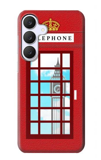 S2059 Angleterre britannique Cabine téléphonique Minimaliste Etui Coque Housse pour Samsung Galaxy S25 FE, S26 FE