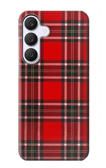 S2374 Motif Tartan Rouge Etui Coque Housse pour Samsung Galaxy S25 FE