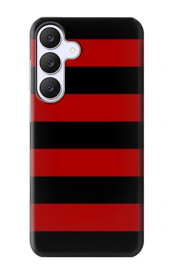 S2638 Noir et Rouge rayé Etui Coque Housse pour Samsung Galaxy S25 FE, S26 FE