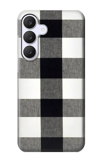 S2842 Noir et blanc Buffle motif de vérification Etui Coque Housse pour Samsung Galaxy S25 FE