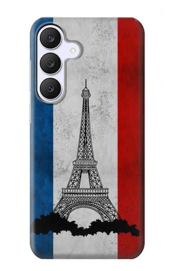 S2859 Drapeau France millésimé Tour Eiffel Etui Coque Housse pour Samsung Galaxy S25 FE