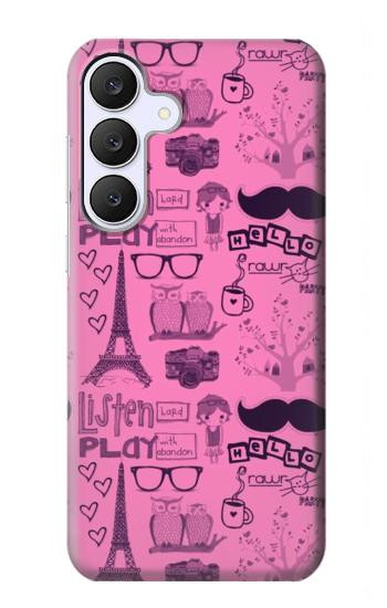S2885 Paris Rose Etui Coque Housse pour Samsung Galaxy S25 FE
