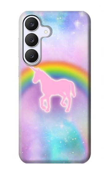 S3070 Arc en ciel pastel ciel Licorne Etui Coque Housse pour Samsung Galaxy S25 FE