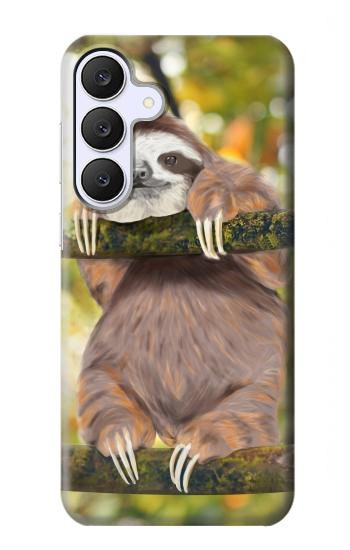S3138 Peinture mignon bébé Sloth Etui Coque Housse pour Samsung Galaxy S25 FE