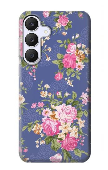 S3265 Motif Fleur millésimé Etui Coque Housse pour Samsung Galaxy S25 FE, S26 FE
