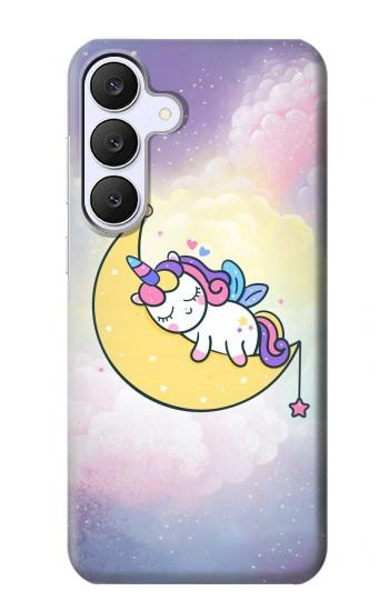 S3485 Mignon sommeil Licorne Etui Coque Housse pour Samsung Galaxy S25 FE