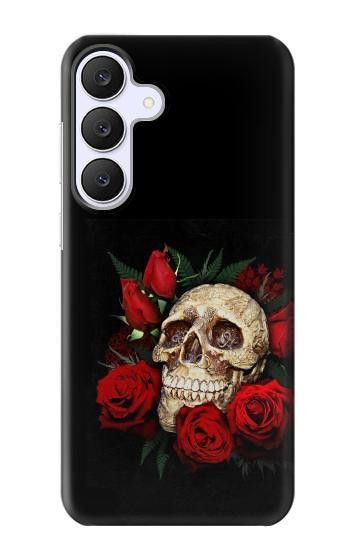 S3753 Roses de crâne gothique sombre Etui Coque Housse pour Samsung Galaxy S25 FE, S26 FE