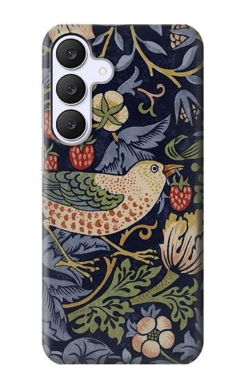 S3791 William Morris Strawberry Thief Fabric Etui Coque Housse pour Samsung Galaxy S25 FE