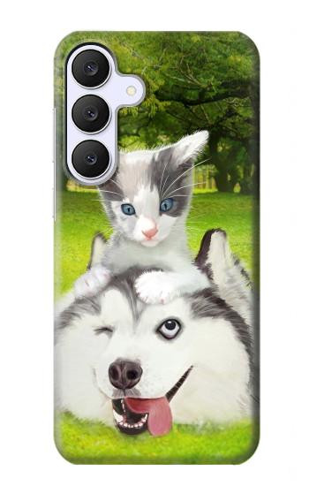 S3795 Peinture Husky Sibérien Ludique Chaton Grincheux Etui Coque Housse pour Samsung Galaxy S25 FE