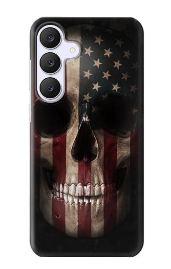 S3850 Crâne de drapeau américain Etui Coque Housse pour Samsung Galaxy S25 FE