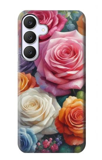 S3975 Peinture de roses colorées Etui Coque Housse pour Samsung Galaxy S25 FE, S26 FE