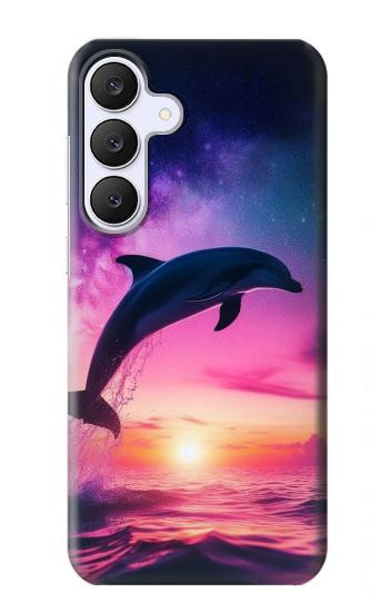 S3980 Dauphin, coucher de soleil, Voie lactée Etui Coque Housse pour Samsung Galaxy S25 FE, S26 FE