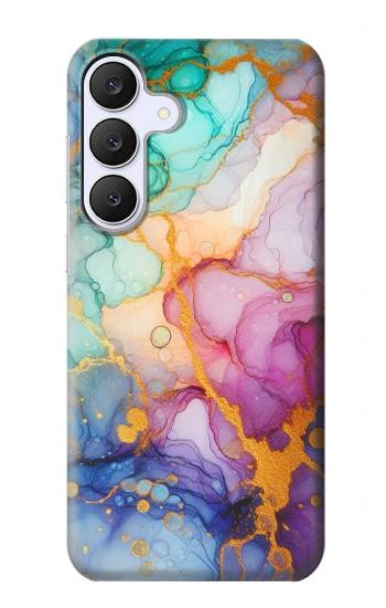 S4001 Lilas abstrait multicolore, émeraude Etui Coque Housse pour Samsung Galaxy S25 FE, S26 FE
