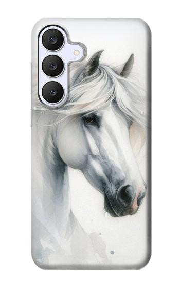 S4025 Peinture de cheval blanc Etui Coque Housse pour Samsung Galaxy S25 FE, S26 FE