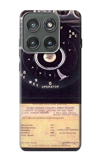 S0086 Vintage téléphone Etui Coque Housse pour Motorola Edge (2025)