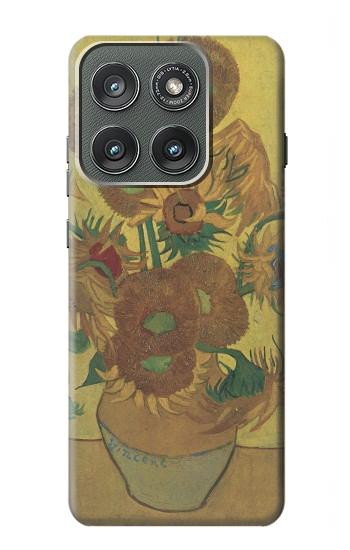 S0214 Van Gogh quinze tournesols Etui Coque Housse pour Motorola Edge (2025)