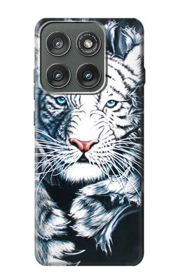 S0265 Tigre blanc Etui Coque Housse pour Motorola Edge (2025)