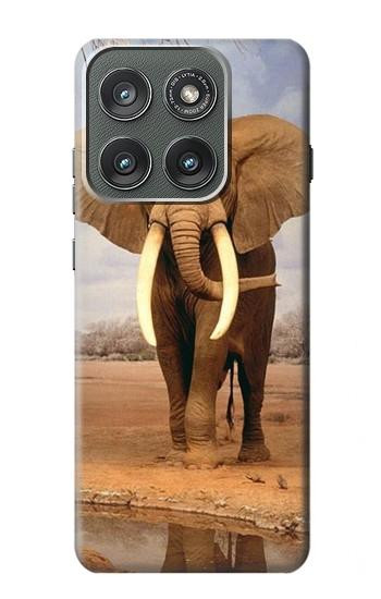 S0310 éléphant d'Afrique Etui Coque Housse pour Motorola Edge (2025)