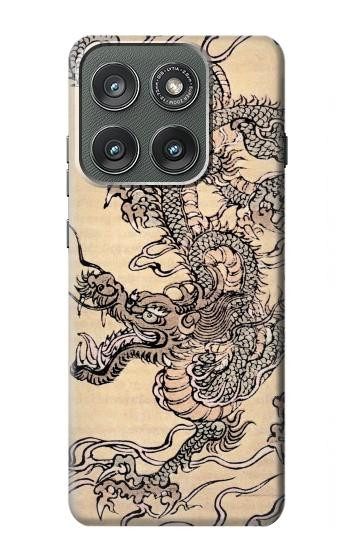 S0318 antique dragon Etui Coque Housse pour Motorola Edge (2025)