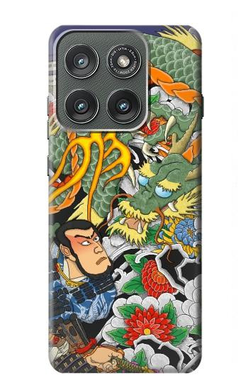 S0454 Japon Tatouage Etui Coque Housse pour Motorola Edge (2025)
