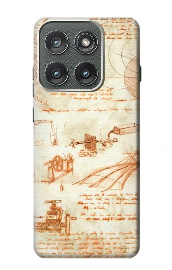 S0566 Dessin technique Da Vinci Etui Coque Housse pour Motorola Edge (2025)