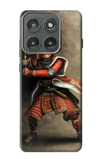 S0796 Japon Rouge Samurai Etui Coque Housse pour Motorola Edge (2025)
