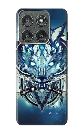 S1135 Loup avec des couteaux Roche Etui Coque Housse pour Motorola Edge (2025)