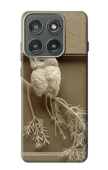S1386 Sculpture papier Chouette Etui Coque Housse pour Motorola Edge (2025)