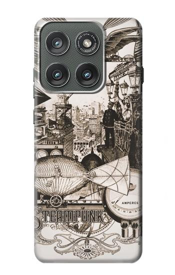 S1681 Dessin steampunk Etui Coque Housse pour Motorola Edge (2025)