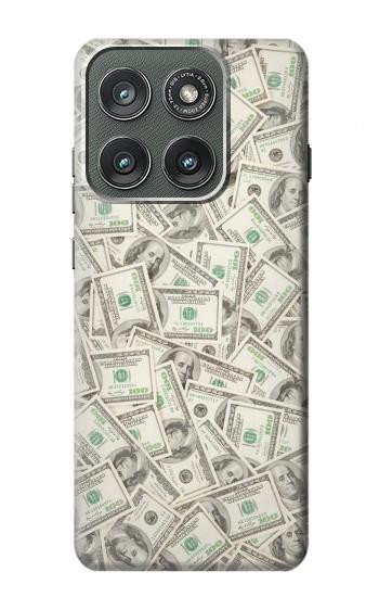S2077 Billets Dollar argent Etui Coque Housse pour Motorola Edge (2025)