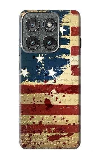 S2349 Old American Drapeau Etui Coque Housse pour Motorola Edge (2025)
