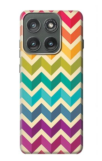 S2362 Arc en ciel coloré Shavron Zig zag Etui Coque Housse pour Motorola Edge (2025)