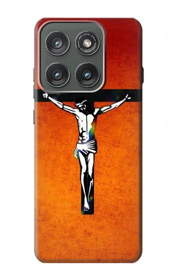 S2421 Jésus-Christ sur la croix Etui Coque Housse pour Motorola Edge (2025)
