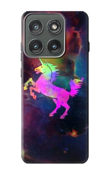 S2486 Arc en ciel espace de nébuleuse Licorne Etui Coque Housse pour Motorola Edge (2025)