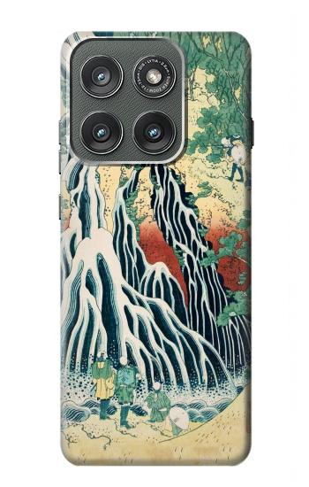 S2491 Hokusai Kirifuri Cascade à Kurokami Etui Coque Housse pour Motorola Edge (2025)