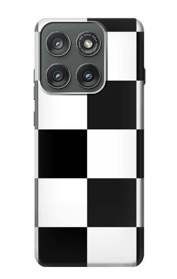 S2492 Noir et blanc Damier Etui Coque Housse pour Motorola Edge (2025)