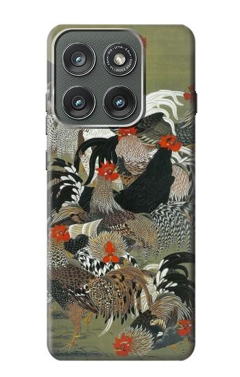S2699 Ito Jakuchu Coq Etui Coque Housse pour Motorola Edge (2025)